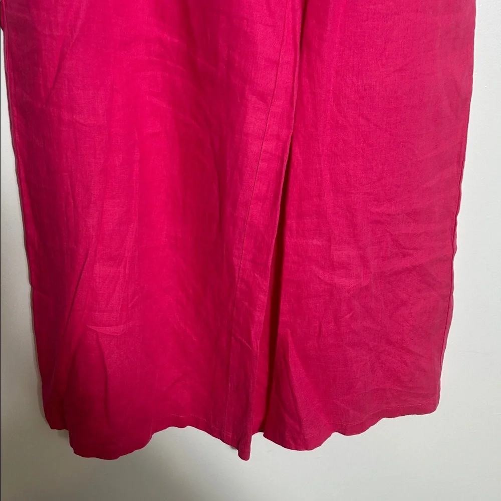 Anthropologie Fuchsia Linen Textured Pants Medium - Picture 4 of 8